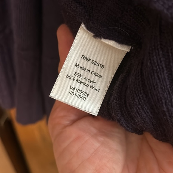 Coldwater Creek L 14 gorgeous Deep Purple sweater set sleeveless shell cardigan - Picture 4 of 6